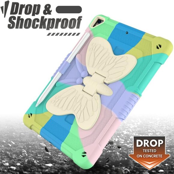 For iPad 9/8/7 Generation (10.2") Kids Shockproof Case Stand Cover Butterfly - Picture 5 of 5